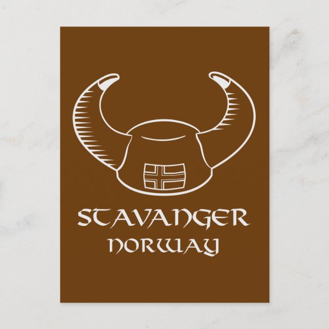 Stavanger Norwegen Viking Hat Postkarte (Vorderseite)