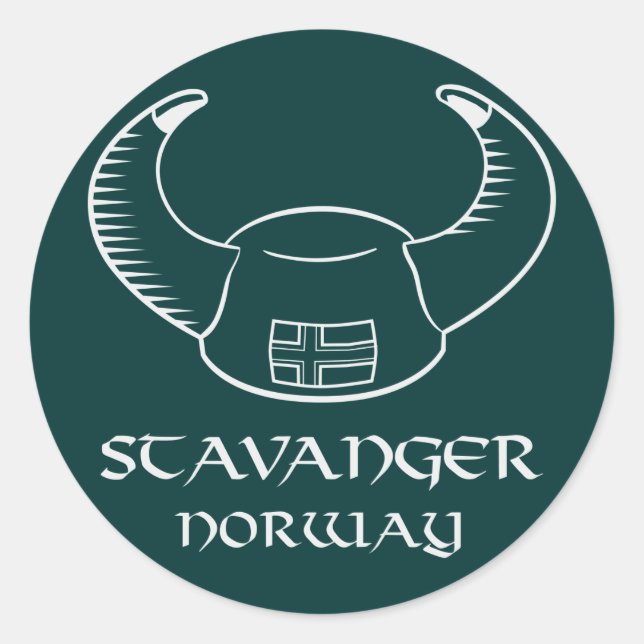 Stavanger Norwegen Viking Hat Runder Aufkleber (Vorderseite)
