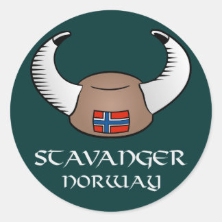 Stavanger Norwegen Viking Hat Runder Aufkleber