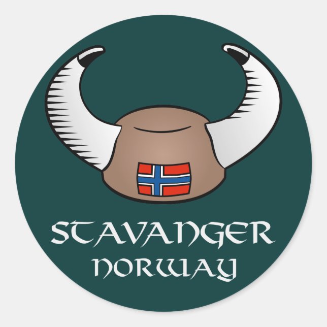 Stavanger Norwegen Viking Hat Runder Aufkleber (Vorderseite)