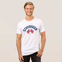 STAVANGER Norwegische Flaggen Tri-Blend Shirt