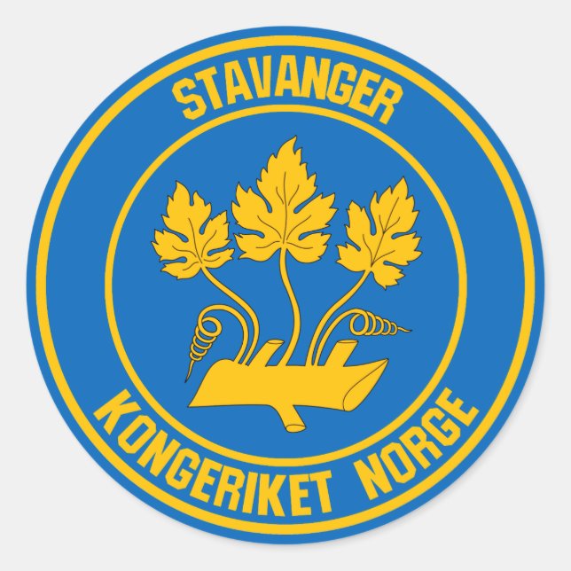 Stavanger Round Emblem Runder Aufkleber (Vorderseite)