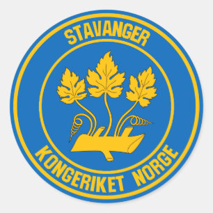 Stavanger Round Emblem Runder Aufkleber