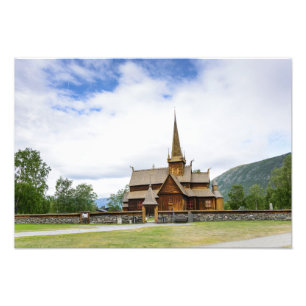 Stave Kirche in Lom, Norwegen-Fotodruck Fotodruck