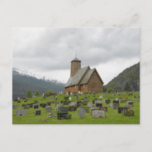 Stave Kirche mit Friedhof in Norwegen Postkarte