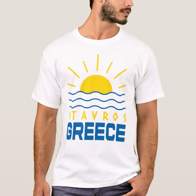 Stavros Griechenland Sonnenschein und Meer Weiße M T-Shirt (Vorderseite)