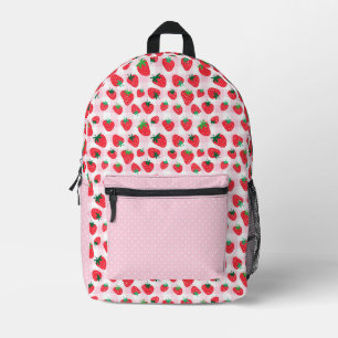 Stawberry Pink Karierter Backpack Bedruckter Rucksack