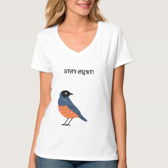 Stay Alert T-Shirt – Motivational Graphic Tee  (Vorderseite)