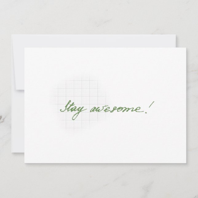 Stay awesome minimal handwritten card  karte (Vorderseite)