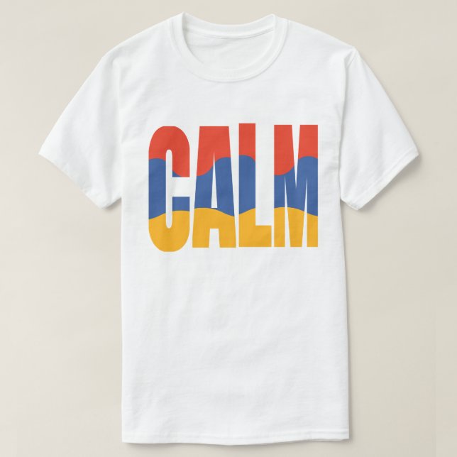 Stay Calm Minimalist Typography Sticker T-Shirt (Design vorne)