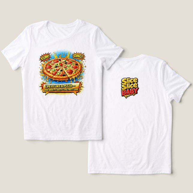 Stay Cheesy Pizza Shirt – Funny Food Quote T-Shirt (Design Vorderseite & Rückseite)