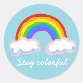 Stay colorful runder aufkleber