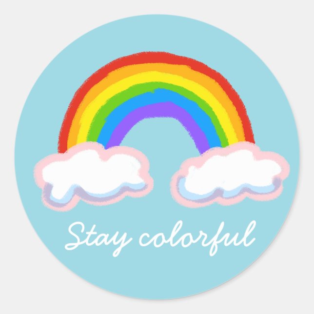 Stay colorful runder aufkleber (Vorderseite)