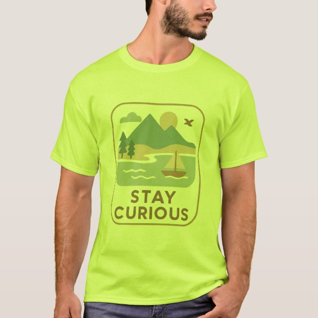 Stay Curious – Minimal Nature Inspired T-Shirt Des (Vorderseite)