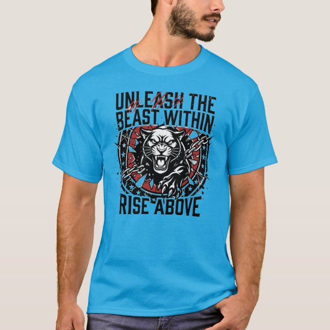 Stay Fierce Panther Motivational Unleash The Beast T-Shirt (Vorderseite)
