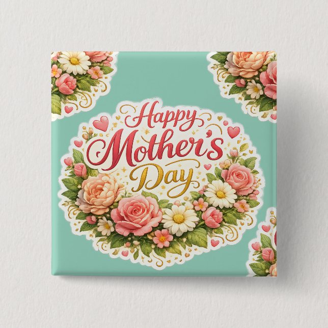 Stay floral wreath button (Vorderseite)