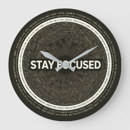 Stay Focused Motivational Wall Clock – Inspiration Große Wanduhr