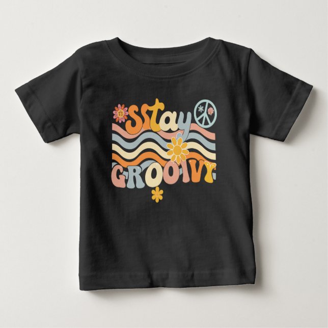 Stay Groovy 70s Aesthetic Hippie Shirt (Vorderseite)
