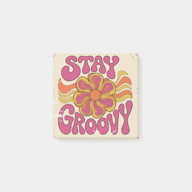 Stay Groovy Post-it Klebezettel (Vorderseite)