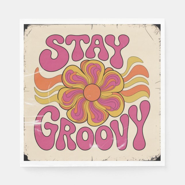 Stay Groovy Serviette (Vorderseite)