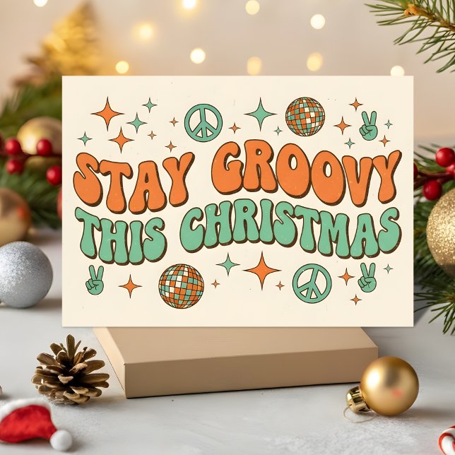 Stay Groovy This Christmas Feiertagskarte (Von Creator hochgeladen)