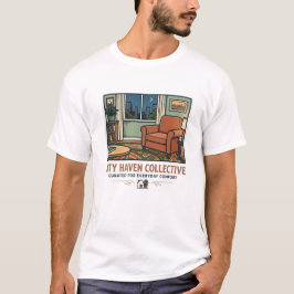 Stay Home Club - Cozy Living Room T-Shirt - Katze