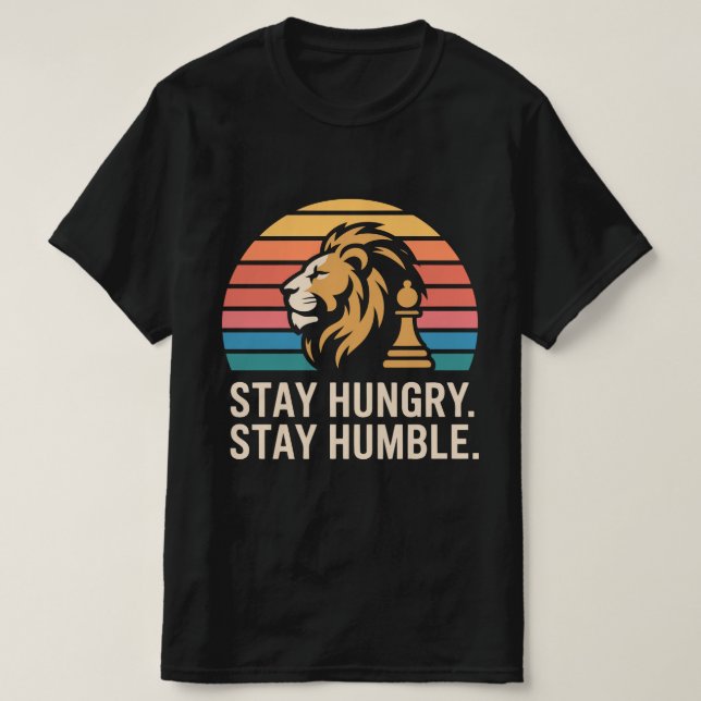 Stay Hungry Lion Vintage T-Shirt (Design vorne)
