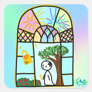 Stay in the Light  Quadratischer Aufkleber