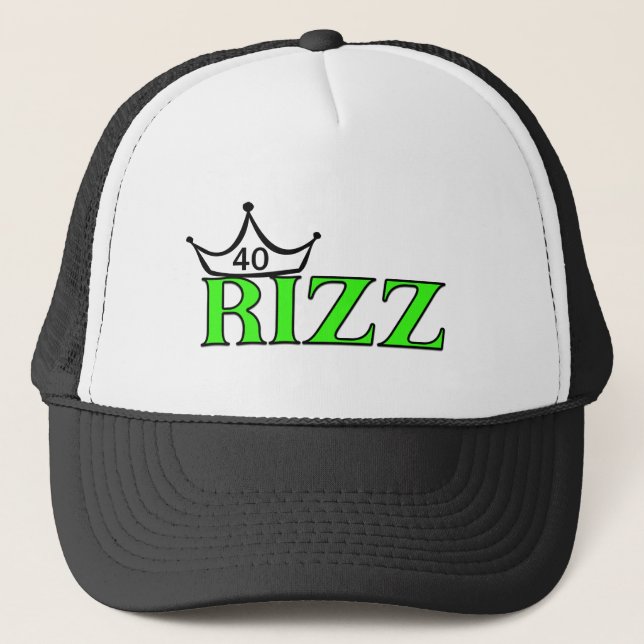 Stay Legendary with the "40 RIZZ" Birthday Hat Truckerkappe (Vorderseite)