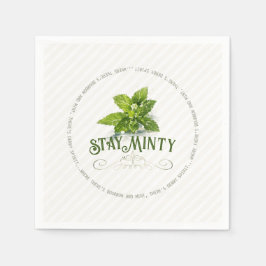 Stay Minty Derby Party Cute Saying Watercolor Serviette