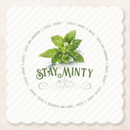 Stay Minty Derby Party Cute Saying Watercolor Untersetzer