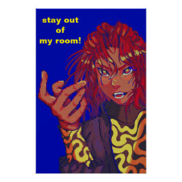 Stay out of my room Pixelart changing girl Poster