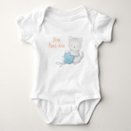 Stay Paws-itive Baby Bodysuit – Cute Kitten Nurser Baby Strampler