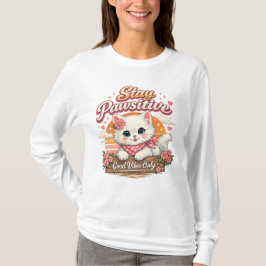 Stay Pawsitive Cat Long Sleeve T-Shirt