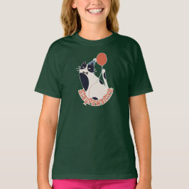 Stay Pawsitive Kids Deep Forest Green Tuxedo Cat B T-Shirt