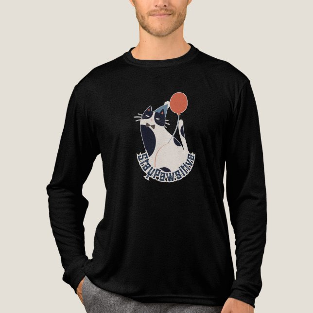 Stay Pawsitive Vintage Style Cat Lover Tee (Vorderseite)