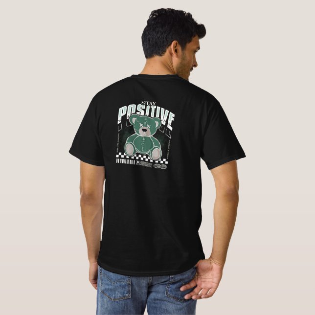 Stay Positive Bear Tee (Schwarz voll)