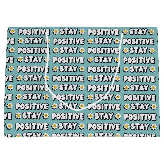 Stay Positive Große Geschenktüte (Vorderseite)