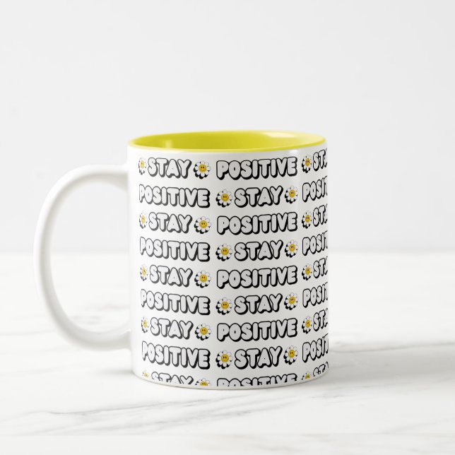 Stay Positive Zweifarbige Tasse (Links)