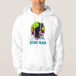 Stay Rad Retro Skate Dog Design Hoodie