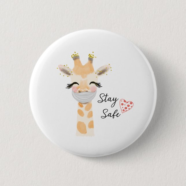 Stay Safe, Giraffe Button (Vorderseite)