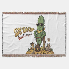Stay Sharp Desert Legend Cowboy Cactus Illustratio Decke