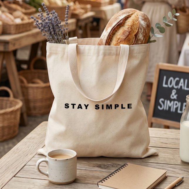 Stay Simple-Tasche | Minimale Ästhetik Tragetasche (Von Creator hochgeladen)