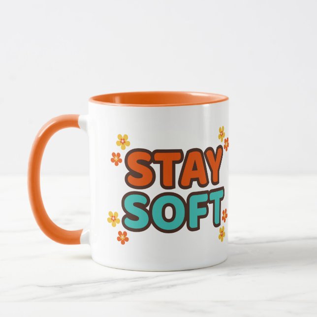 Stay Soft - Floral mug Tasse (Links)