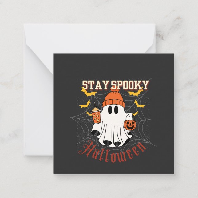Stay Spooky Ghost Halloween Mitteilungskarte (Vorderseite)