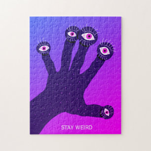 Stay Weird Funny Strange Creepy Psychedelic Jigsaw Puzzle