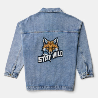 STAY WILD – Natur & Abenteuer Motiv für Freigeiste Jeansjacke