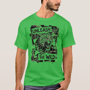 Stay Wild Shirt – Neon Leopard Punk Grafik T-Shirt