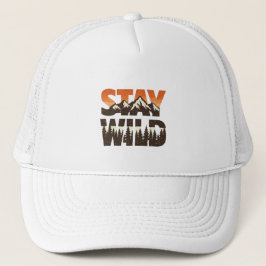 Stay Wild Vintage Mountain Forest Adventure Truckerkappe