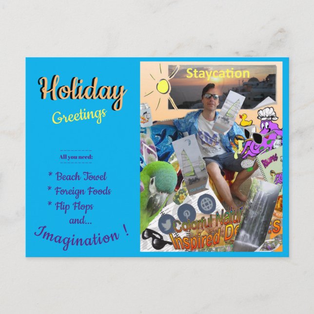 Stayation 'Holiday Greetings' Postkarte (Vorderseite)